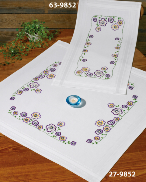 Embroidery Kit Flower flor 40 x 80 cm / 15.75 x 31.50 in