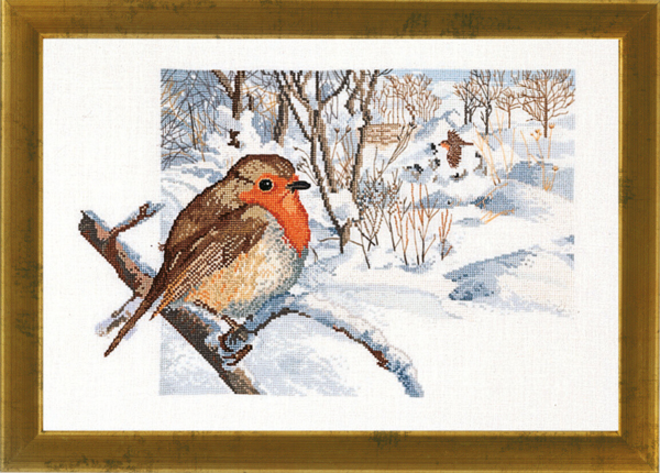 Embroidery Kit Robin R5350 47x34 cm / 18.5x13.39 in