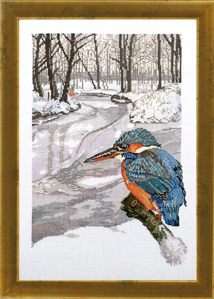 Embroidery Kit Kingfisher R5350 47 x 34 cm / 18.50 x 13.39 in