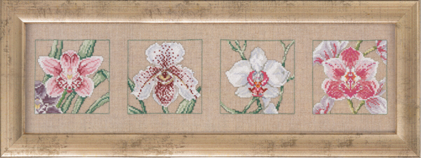 Embroidery Kit 4 Orchids 63 x 19 cm / 24.80 x 7.48 in