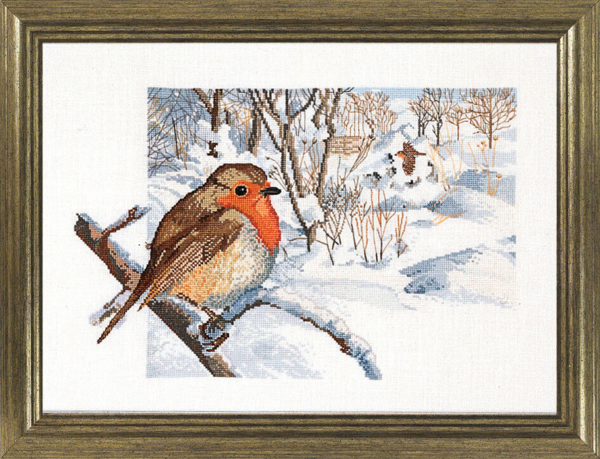 Embroidery Kit Robin 35 x 26 cm / 13.78 x 10.24 in R5414