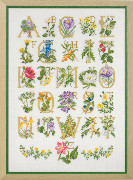 Embroidery Kit Flower ABC 45 x 62 cm / 18 x 24 in