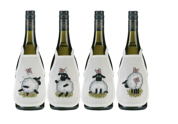 Embroidery Kit Sheep / butterfly 0330B x 4 10 x 15 cm / 3.94 x 5.91 in