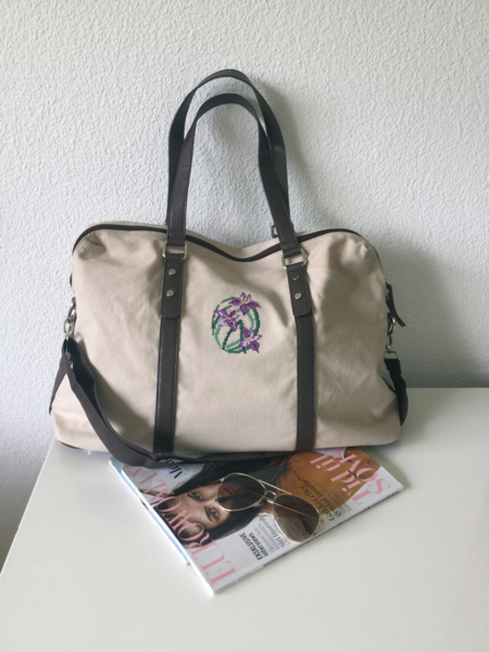 Embroidery Kit Flowers purple 7 x 9 cm / 2.76 x 3.54 in