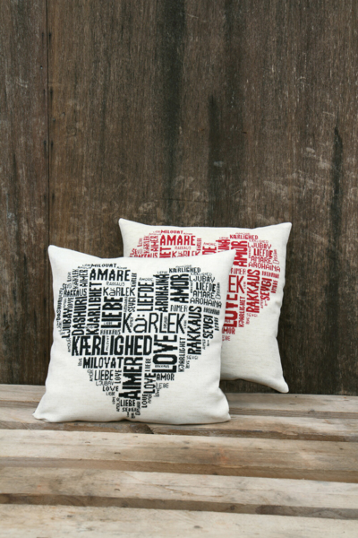 Embroidery Kit Love black 39 x 39 cm / 15.35 x 15.35 in