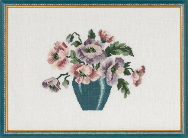Embroidery Kit Vase with Anemones 38x27 cm / 15x11 in