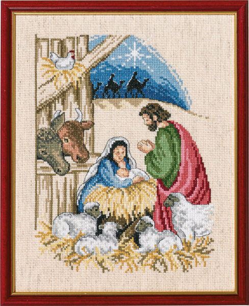 Embroidery Kit Baby Jesus R72-370 23 x 29 cm / 9.06 x 11.42 in