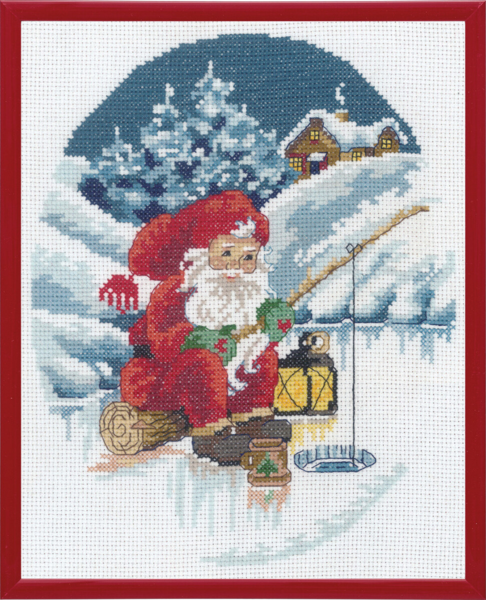 Embroidery Kit Pixie Fishing R5798 20 x 25 cm / 8 x 10 in