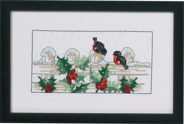 Embroidery Kit Bullfinches R5320 24 x 15 cm / 9.45 x 5.91 in