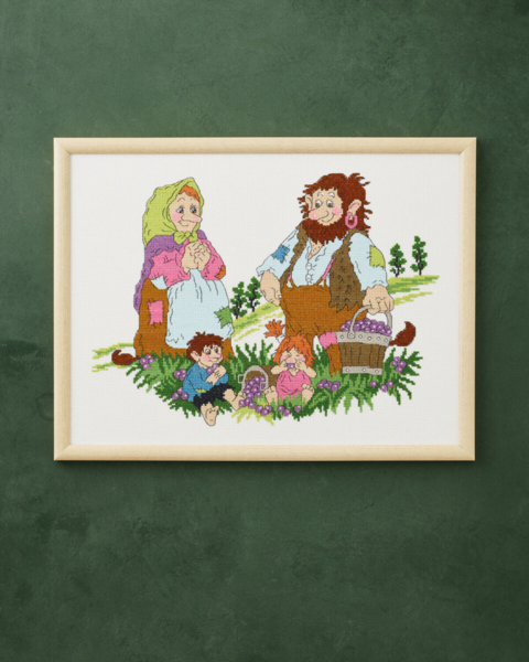 Embroidery Kit The Berry Pickers 40 x 30 cm / 16 x 12 in