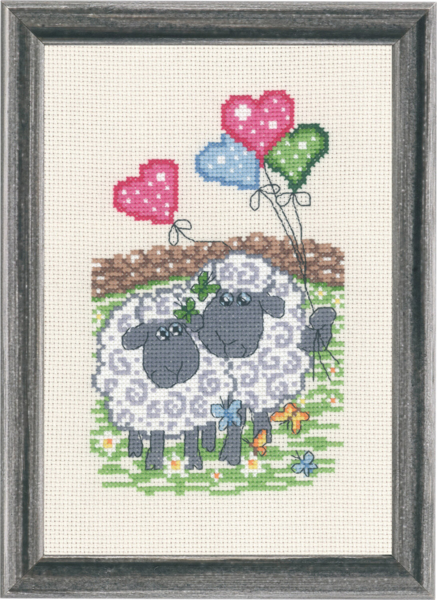 Embroidery Kit Sheep Celebration 15 x 22 cm / 6 x 9 in
