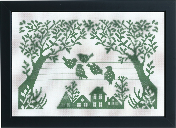 Embroidery Kit Birds 29 x 20 cm / 11.42 x 7.87 in