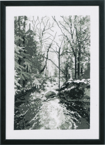 Embroidery Kit Forest Brook 21 x 29 cm / 8.27 x 11.42 in