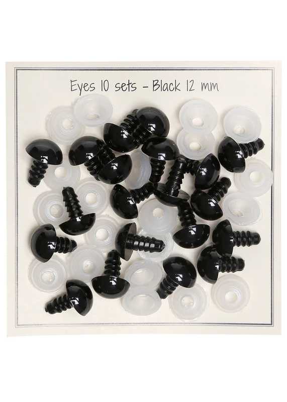 Go Handmade Black Safety Eyes 12 mm 10 pairs