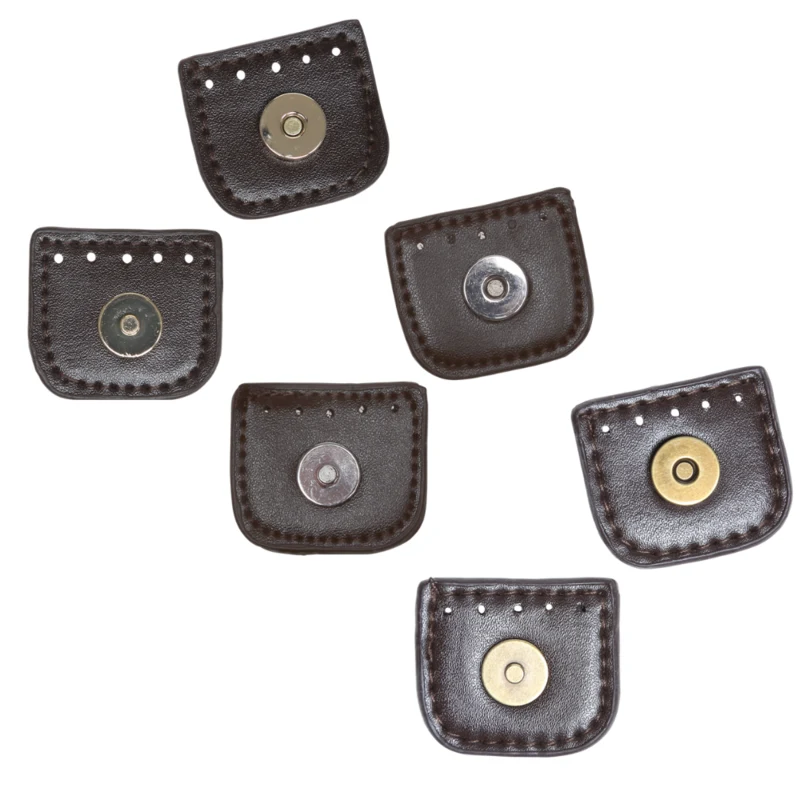 Go Handmade Magnetic Snap Closure 4 cm Dark brown with gold, silver and bronze