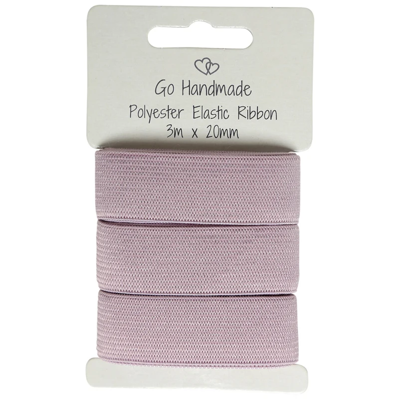 Go Handmade Elastic Band: 3 m x 20 mm, Vintage rose