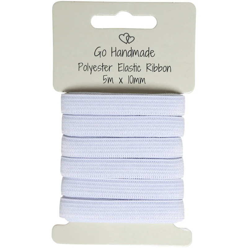 Go Handmade Elastic Band: 5 m x 10 mm, White
