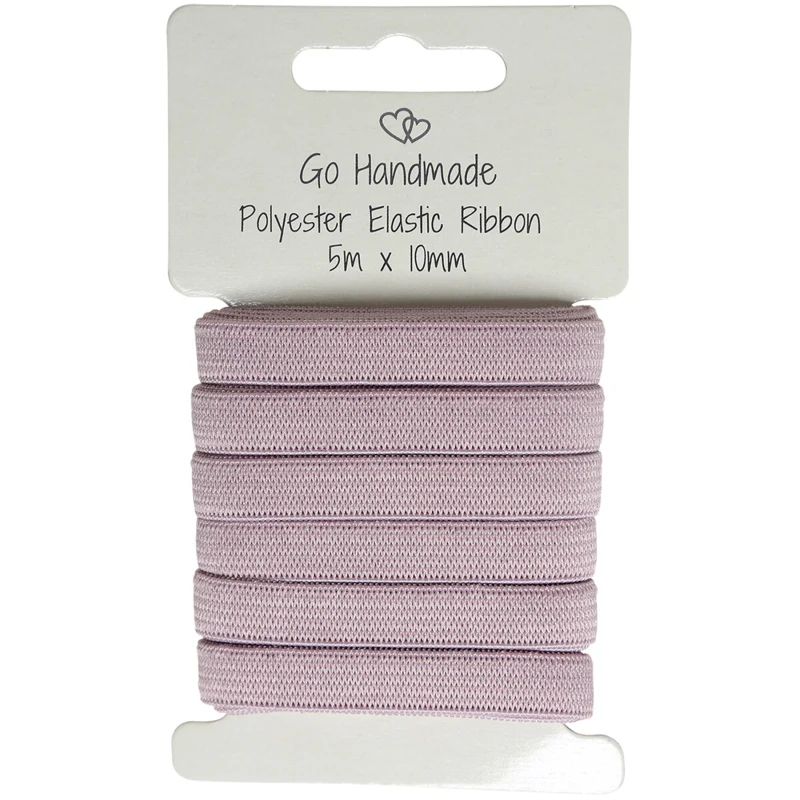 Go Handmade Elastic Band: 5 m x 10 mm, Vintage rose