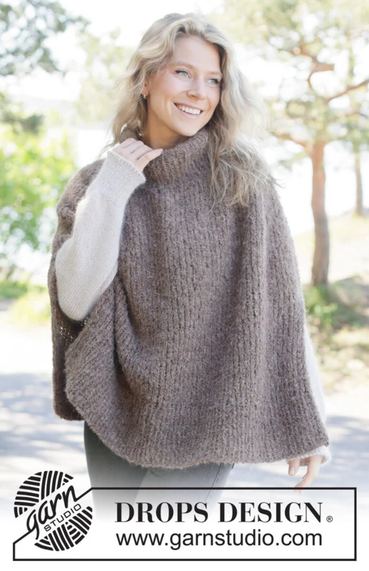 262-33 Sheltering Cloud Poncho by DROPS Design