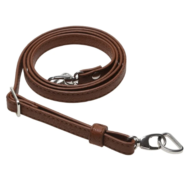 Go Handmade Bag Shoulder Strap 130 cm 12 mm, Brown, Silver