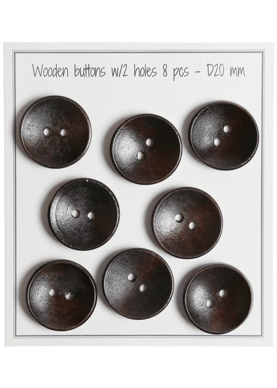 Go Handmade Deep Wooden Buttons, Dark: 20 mm