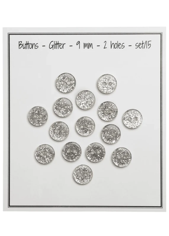 Go Handmade Glitter Buttons 9 mm Gold