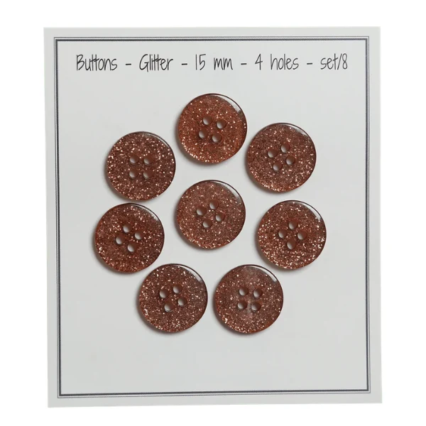 Go Handmade Glitter Buttons Copper brown