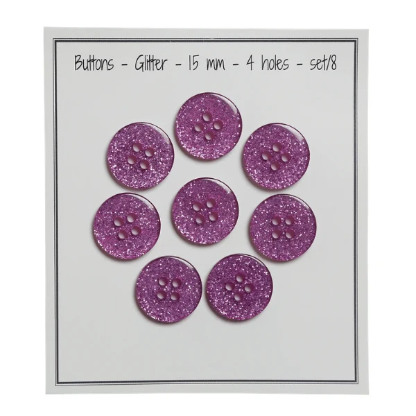 Go Handmade Glitter Buttons Pink