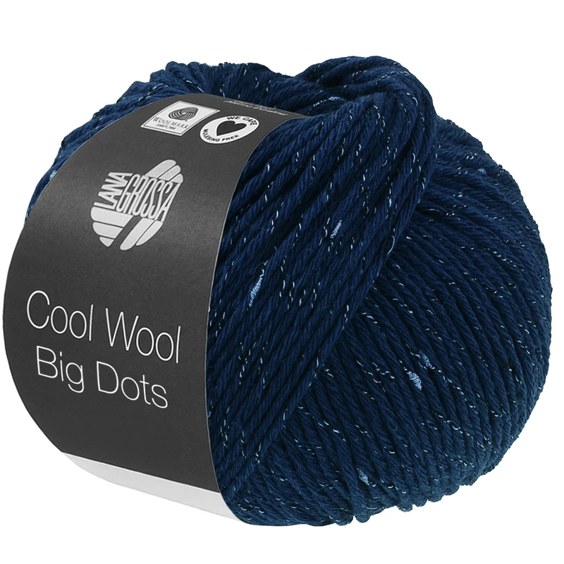 Lana Grossa Cool Wool Big Dots 102 Dark blue