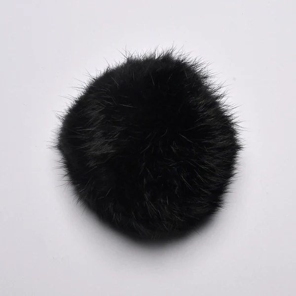 Pompom Rabbit Fur 10 cm 01 Black