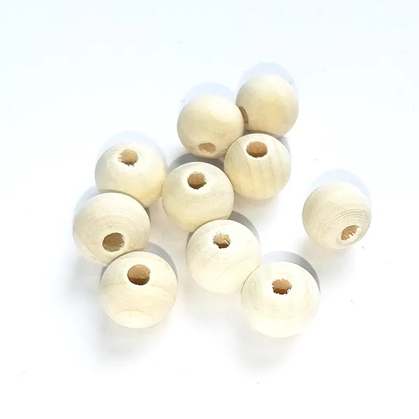 LindeHobby Wooden Beads - 8, 10, 14, 18, 25 and 35 mm (10 pcs)