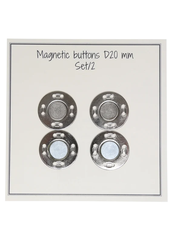 Go Handmade Magnetic Buttons 20 mm (2 pcs): Silver