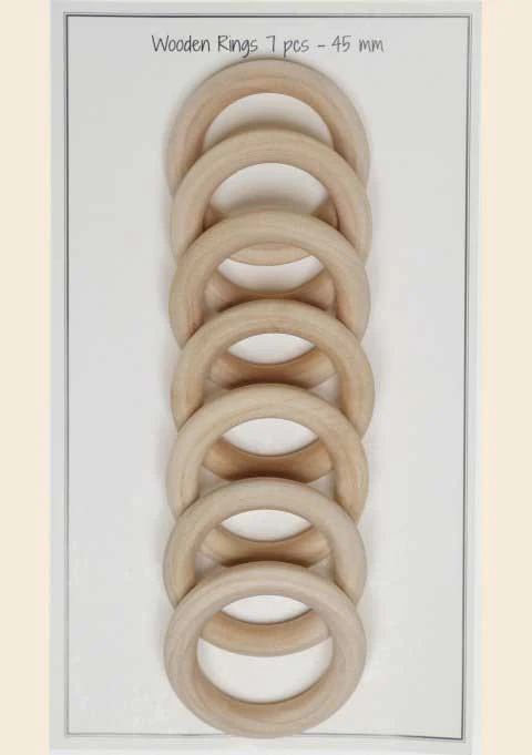 Go Handmade Wooden Rings - 45 mm - 7 pcs