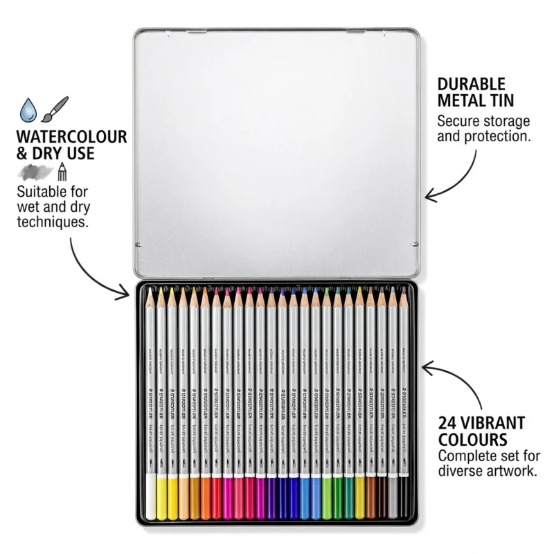 STAEDTLER Karat Watercolour Pencils, 24 pcs – Main picture open
