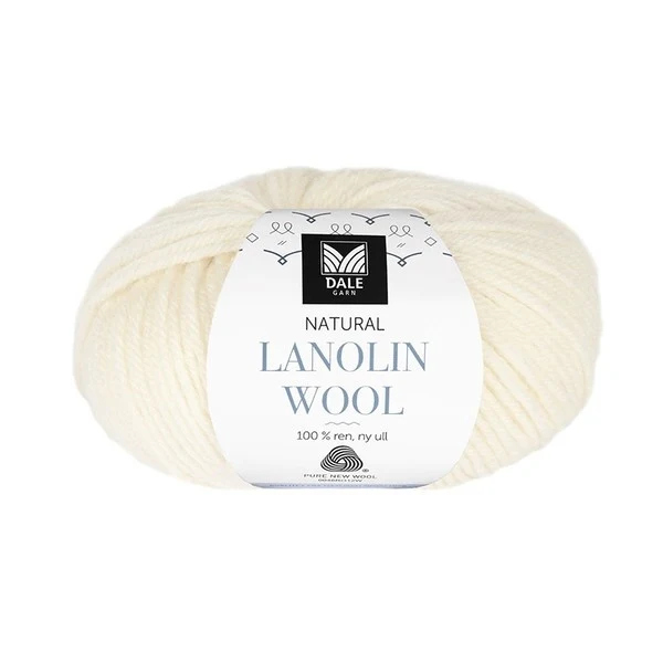 Dale Natural Lanolin Wool 1432 Ubleget hvid