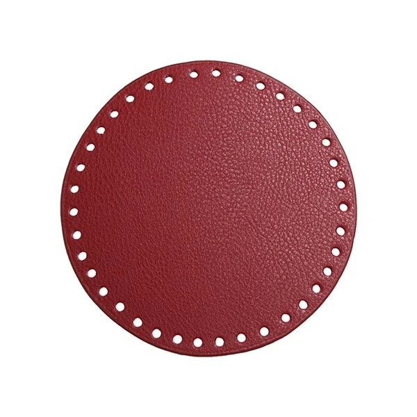 Go Handmade Bag  Basket Base, PU Leather, Round, 17 cm 22397 Raspberry