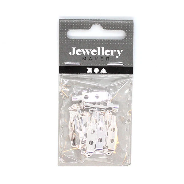 Brochenåle Forsølvet 15 mm, 10 stk