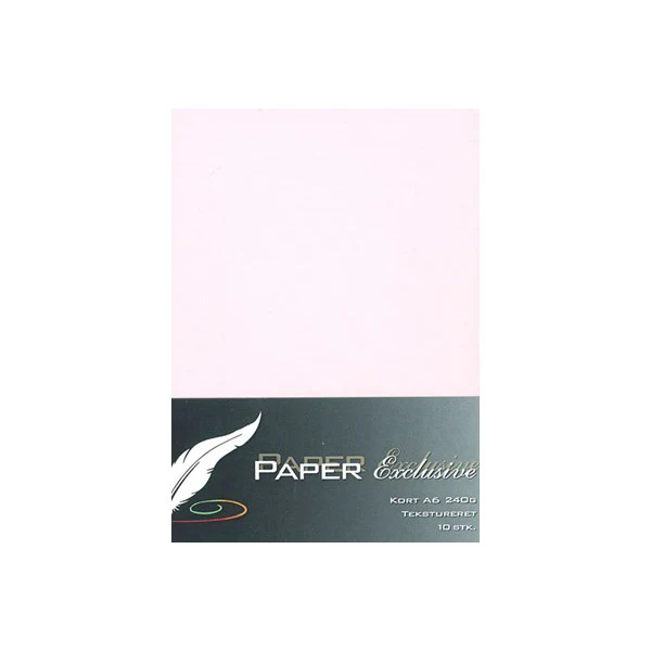 Paper Exclusive Dobbelt Kort A6, 240 g, Tekstureret, 10 stk Rosa
