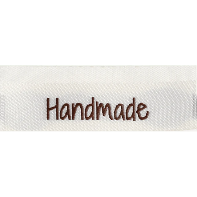 Go Handmade Vævet Label, Dobbeltsidet, 50 x 11,5 mm, 10 stk-Handmade
