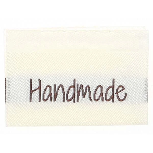 Go Handmade Vævet Label, Dobbeltsidet, 35 x 19 mm, 10 stk-Handmade