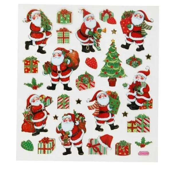 Stickers, Mixed, Sheet 15 x 16.5 cm, 1 sheet Traditional Christmas Designs