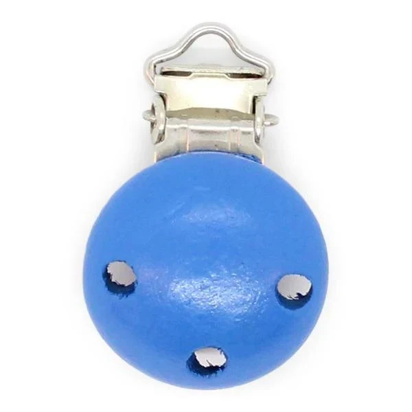 HobbyArts Wooden Clip, Round, with Holes, 1 pc. Blue