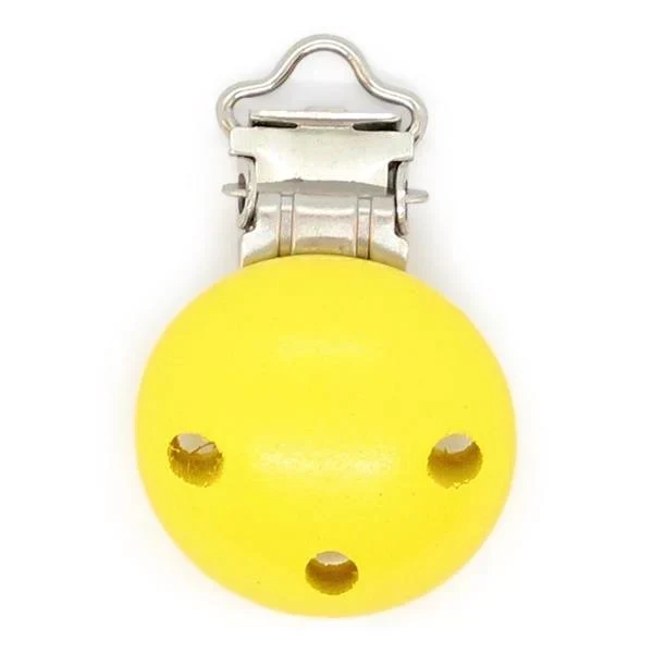 HobbyArts Wooden Clip, Round, with Holes, 1 pc. Yellow