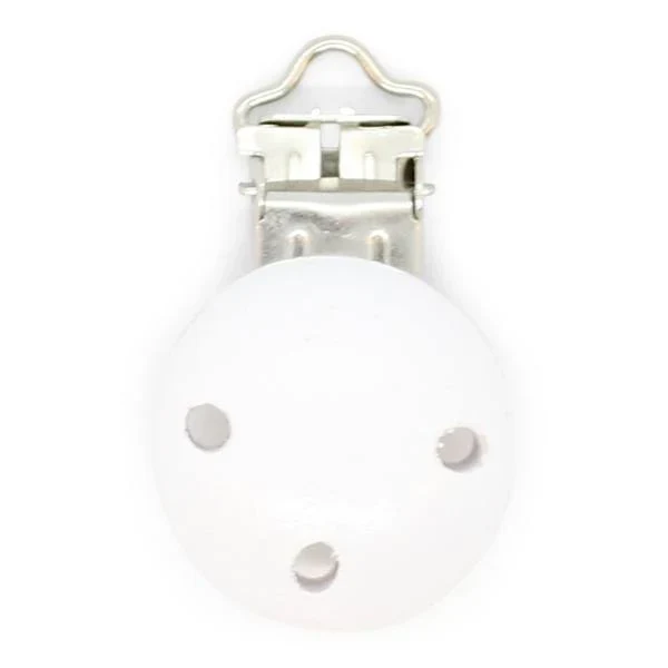 HobbyArts Wooden Clip, Round, with Holes, 1 pc. White