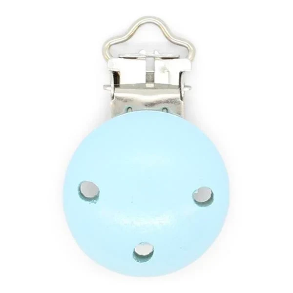 HobbyArts Wooden Clip, Round, with Holes, 1 pc. Light Blue