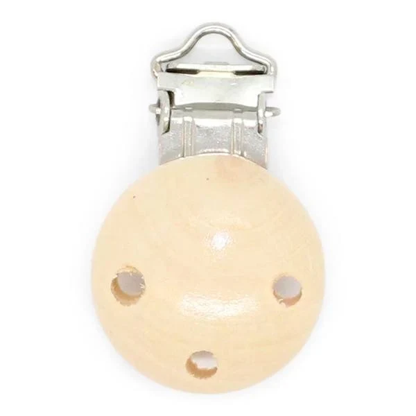 HobbyArts Wooden Clip, Round, with Holes, 1 pc. Nature