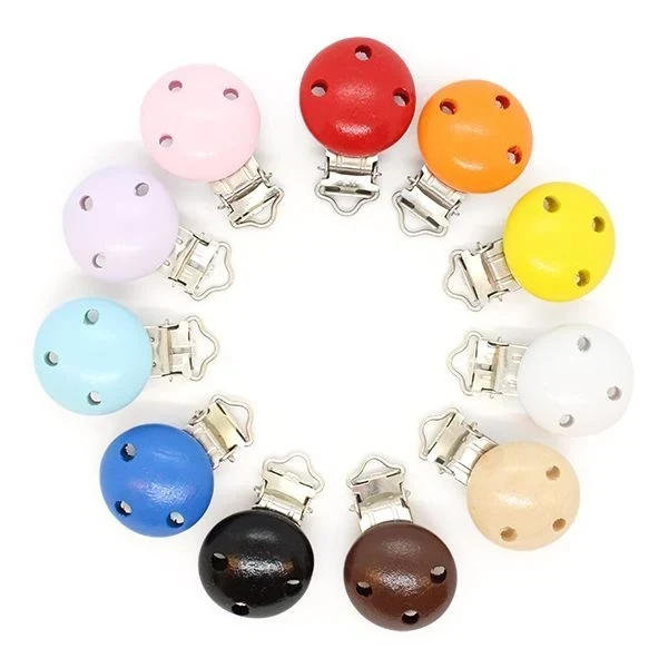 HobbyArts Wooden Clip, Round, with Holes, 1 pc.