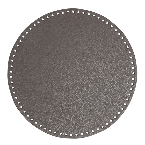 Go Handmade Bag  Basket Base, PU Leather, Round, 30 cm 22406 Light Grey