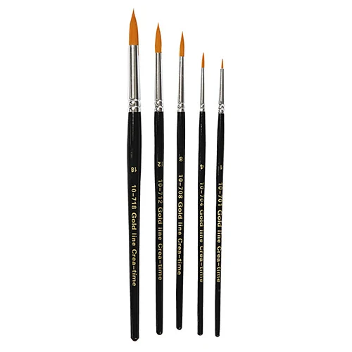 Gold Line Paintbrushes Round 2-7 mm, 5 pcs