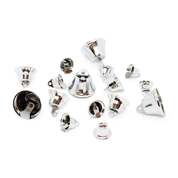 HobbyArts Christmas Bell Silver Mix, 16 pcs